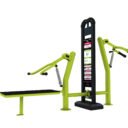 agrès de sport extérieur pour une aire de street workout outdoor : Chest press - Hack squat