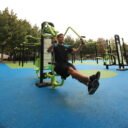 équipement de fitness extérieur pour un aire sportive outdoor : push pull sur sol souple