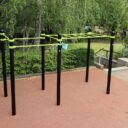 équipement de sport extérieur pour une aire de fitness :barre de traction pont de singe vue 2