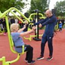 équipement de fitness extérieur pour un aire sportive outdoor : coach sportif push pull