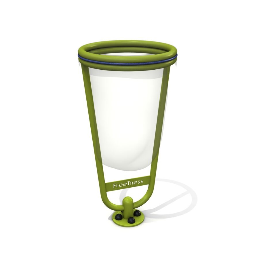 équipement de sport extérieur pour un parcours sportif : poubelle