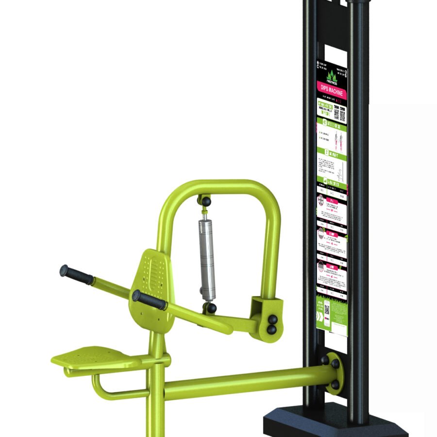 équipement de sport extérieur pour une aire de street workout : dips machine piston