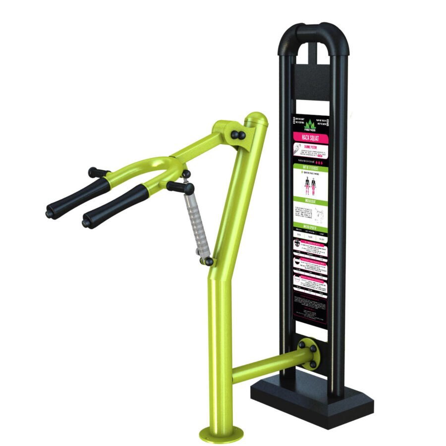 Appareil musculation extérieur hack squat piston aire de fitness