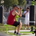parcours sportif bayonne biceps curl piston aire de fitness plein air