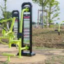 parcours sportif appareils musculation piston aire de fitness plein air