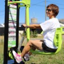 équipement de sport extérieur pour une aire de fitness : leg press vue 2