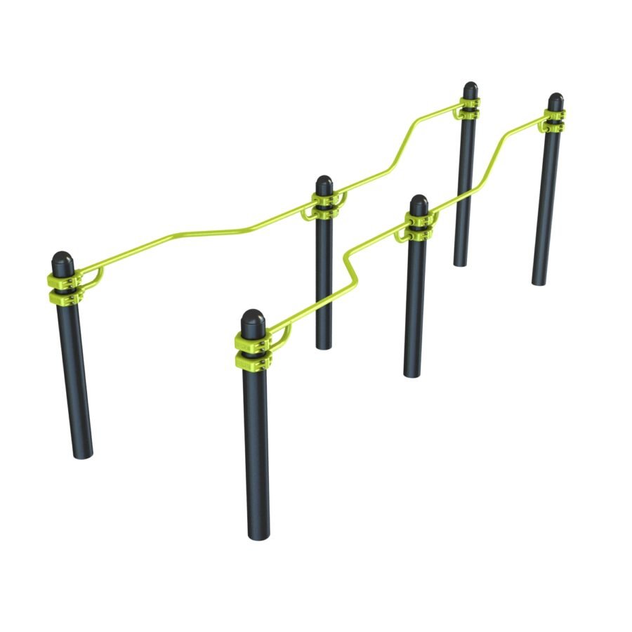 équipement de sport extérieur pour une aire de street workout : Combiné dips PMR