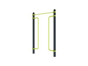 équipement de sport extérieur pour une aire de street workout : Double pole barre de traction PMR