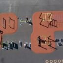 équipement de sport extérieur pour une aire de fitness : plateau ninja vue du dessus