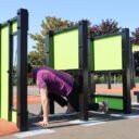équipement de sport extérieur pour une aire de fitness : triple panneau freetness du plateau ninja utilisation