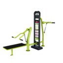 équipement de sport extérieur pour une aire de fitness outdoor : Chest press Hack squat.