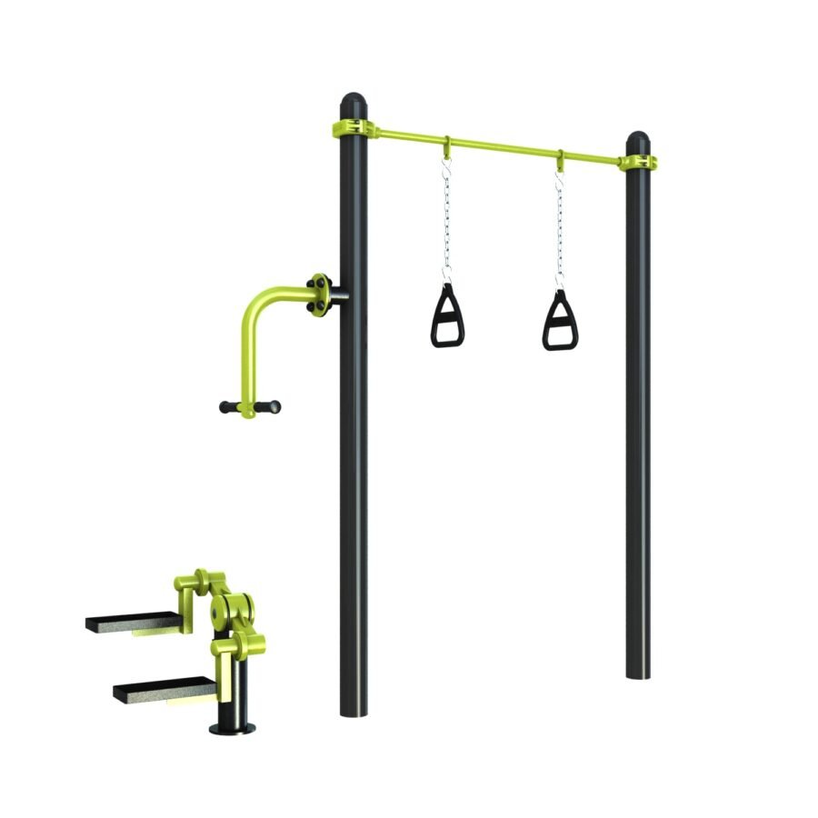 agrès de sport extérieur pour une aire de fitness outdoor : Stepper, TRX