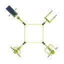 équipement de sport extérieur pour une aire de fitness outdoor : chest press, chaise romaine, pull, push, espalier vue dessus