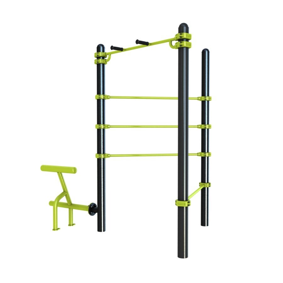 Station aire de fitness : Traction, espalier, barre de pompe, lombaire