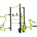 Station fitness : Pull, Espalier, Chest, Traction, TRX, Leg press, chest vue 2