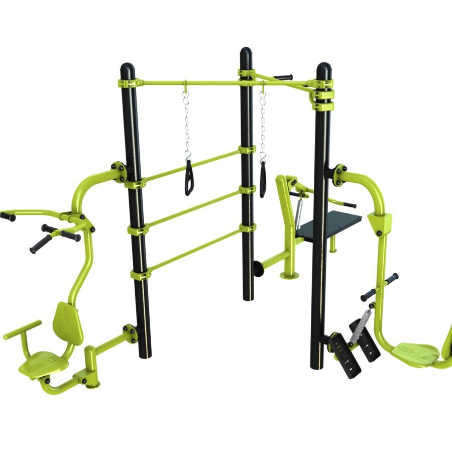 Station fitness : Pull, Espalier, Chest, Traction, TRX, Leg press, chest