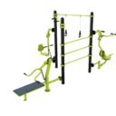 Station fitness : Pull, Espalier, Chest, Traction, TRX, Leg press, chest vue 3