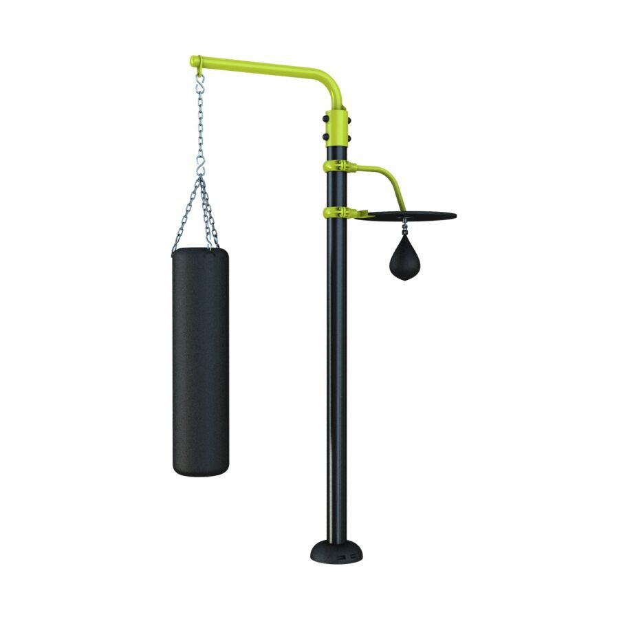 équipement de sport extérieur pour une aire de fitness outdoor : Sac de frappe et poire de vitesse. vue 2