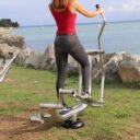 vélo elliptique inox fitness de plein air front de mer exercice