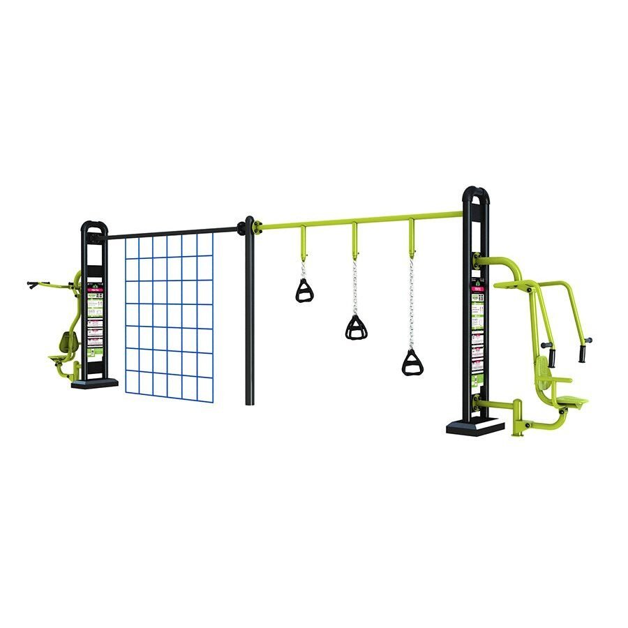 agrès de sport extérieur fitness : portique combo push pull