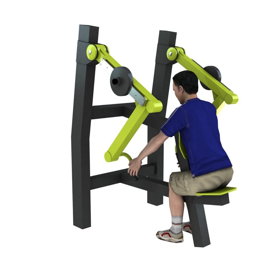 appareil musculation extérieur avec poids low row machine