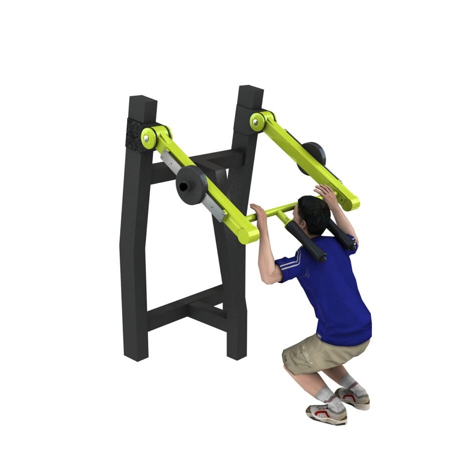 appareil musculation extérieur avec poids utilisation du lest squat press