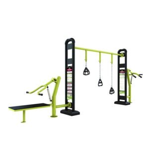 agrès de sport extérieur fitness : portique trx chest hack squat