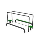 agrès de sport pour un parcours santé : trio équilibre vue 3