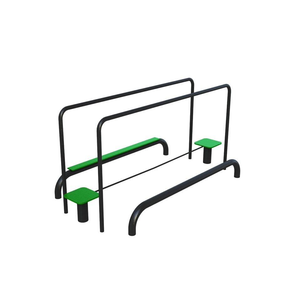 agrès de sport pour un parcours santé : trio équilibre