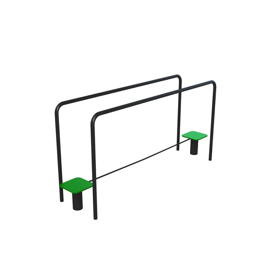 agrès de sport pour un parcours santé : funambule assisté vue 4