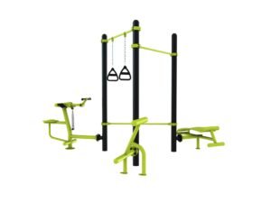Station aire de fitness : Traction, TRX, barre de pompe, Biceps curl, lombaires, abdos vue 3