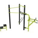 Station aire de fitness : Traction, battle rope, chaise romaine, steps, TRX vue 3