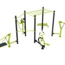 Station de fitness : Chest press, Cavalcade, Chaise romaine, Hack squat, Abdos, Pont horizontale, Barre traction vue 4