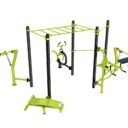 Station de fitness : Chest press, Cavalcade, Chaise romaine, Hack squat, Abdos, Pont horizontale, Barre traction vue 2