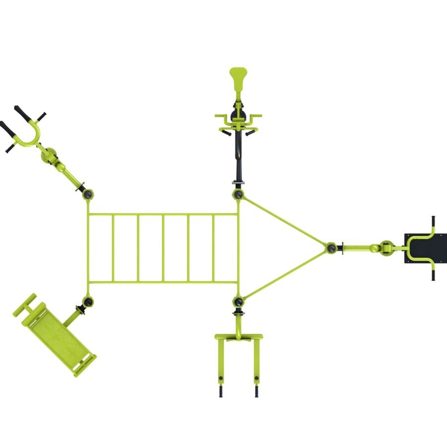 Station de fitness : Chest press, Cavalcade, Chaise romaine, Hack squat, Abdos, Pont horizontale, Barre traction vue 3